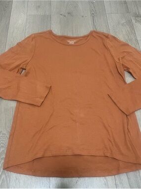 3/$20-Place girls Long Sleeve Scoop Neck Top in Rust Orange